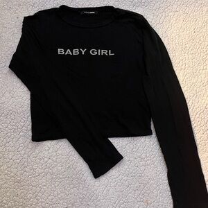 I am selling this fashion, nova crop top, baby girl, black long sleeve
